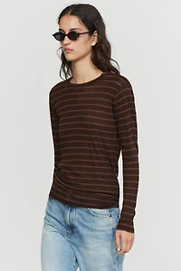 Long sleeve striped T-shirt