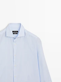 Slim fit striped 100% cotton shirt