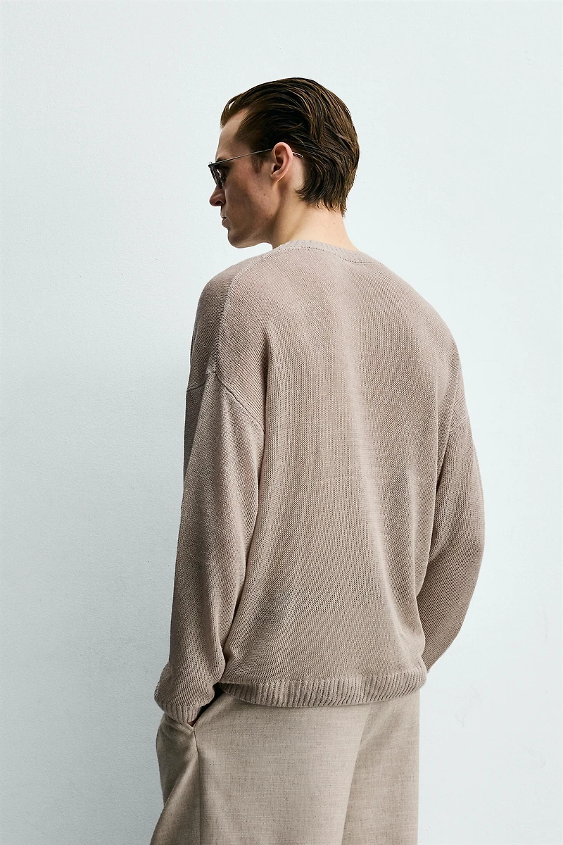 RELAXED FIT JUMPER 100% LINEN