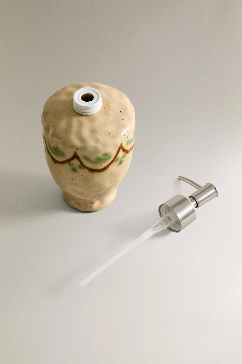 DISTRIBUTEUR SAVON CÉRAMIQUE PEINTE