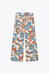 ZW COLLECTION FLORAL MINI FLARE PANTS