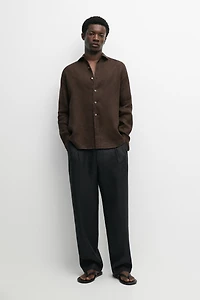 Regular fit 100% linen shirt