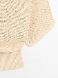 Oversize asymmetric cotton and linen sweater
