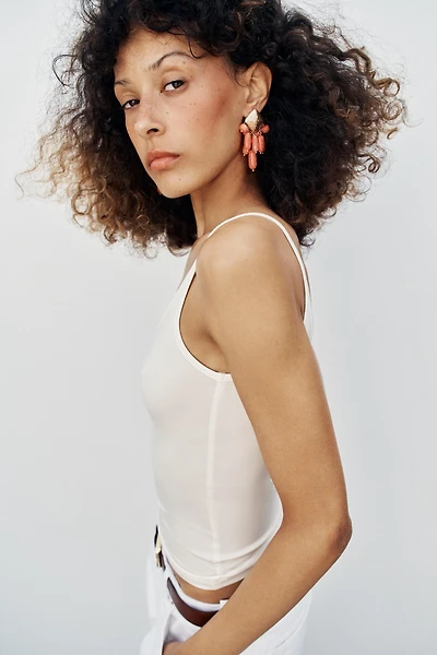 BEADED RHOMBUS EARRINGS