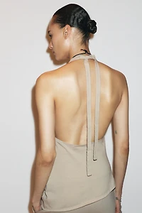 DYED EFFECT HALTER TOP