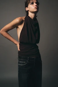 DRAPED HALTER TOP