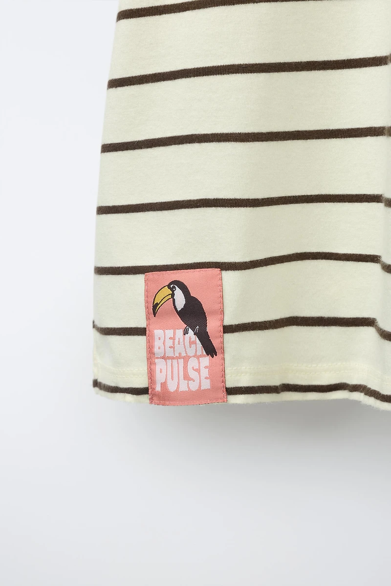 STRIPED TEXT T-SHIRT