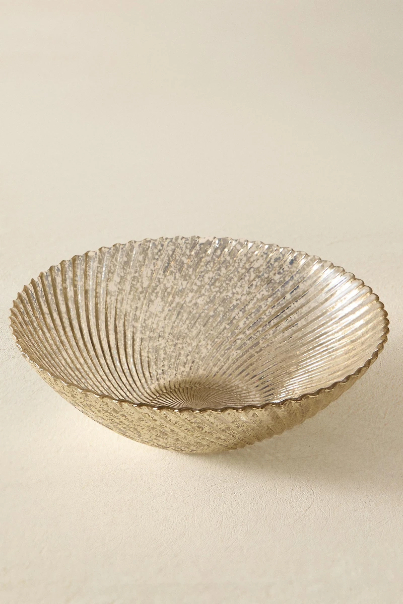 CHRISTMAS SHINY GLASS SALAD BOWL