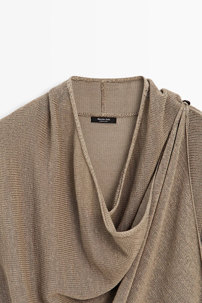 Total look draped knit cape cardigan
