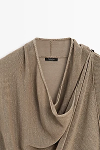 Total look draped knit cape cardigan