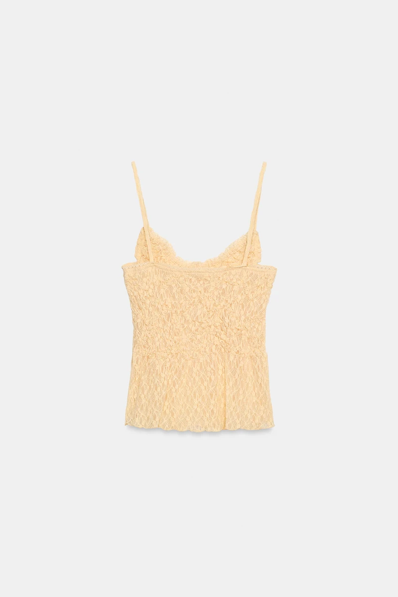 LACE RUCHED TOP