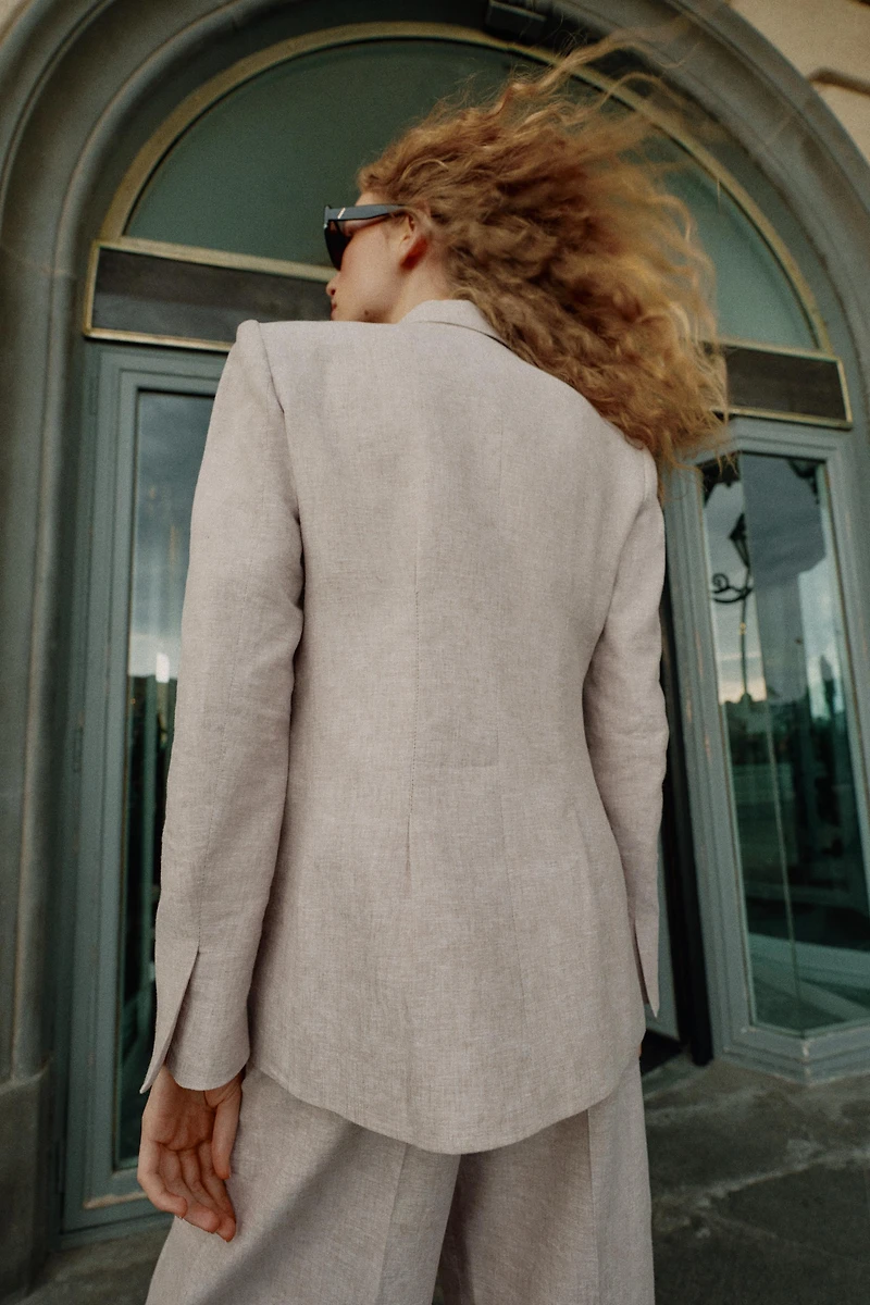 LINEN BLAZER WITH DARTS