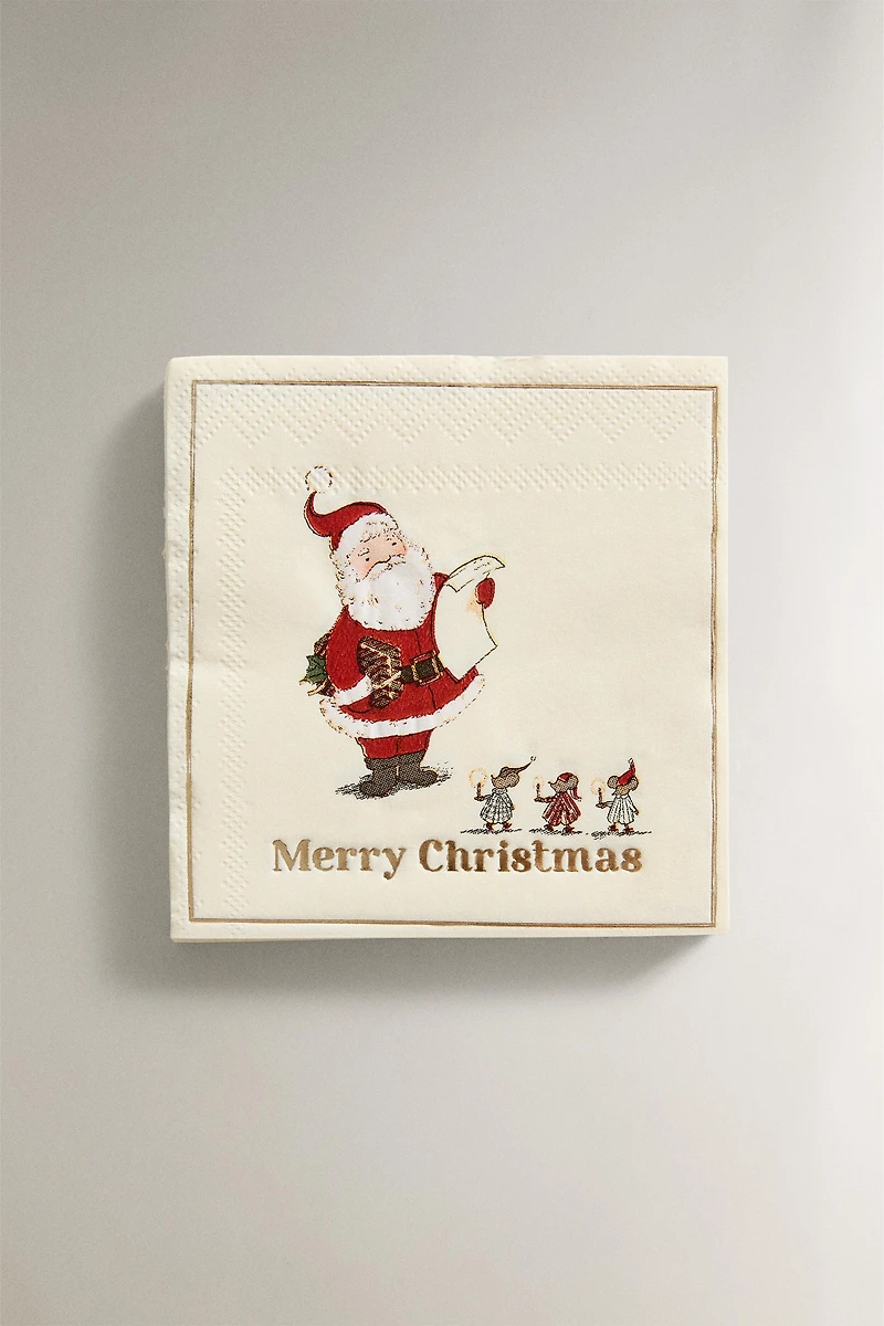 SET OF CHILDREN'S SANTA CLAUS PAPER NAPKINS (SET OF 20)