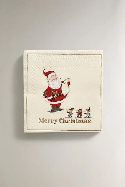 SET OF CHILDREN'S SANTA CLAUS PAPER NAPKINS (SET OF 20)