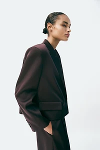 SATIN DOUBLE BREASTED BLAZER