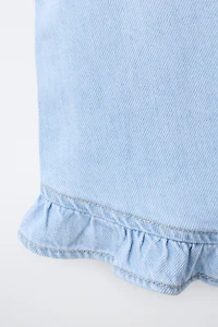 RUFFLED DENIM TOP