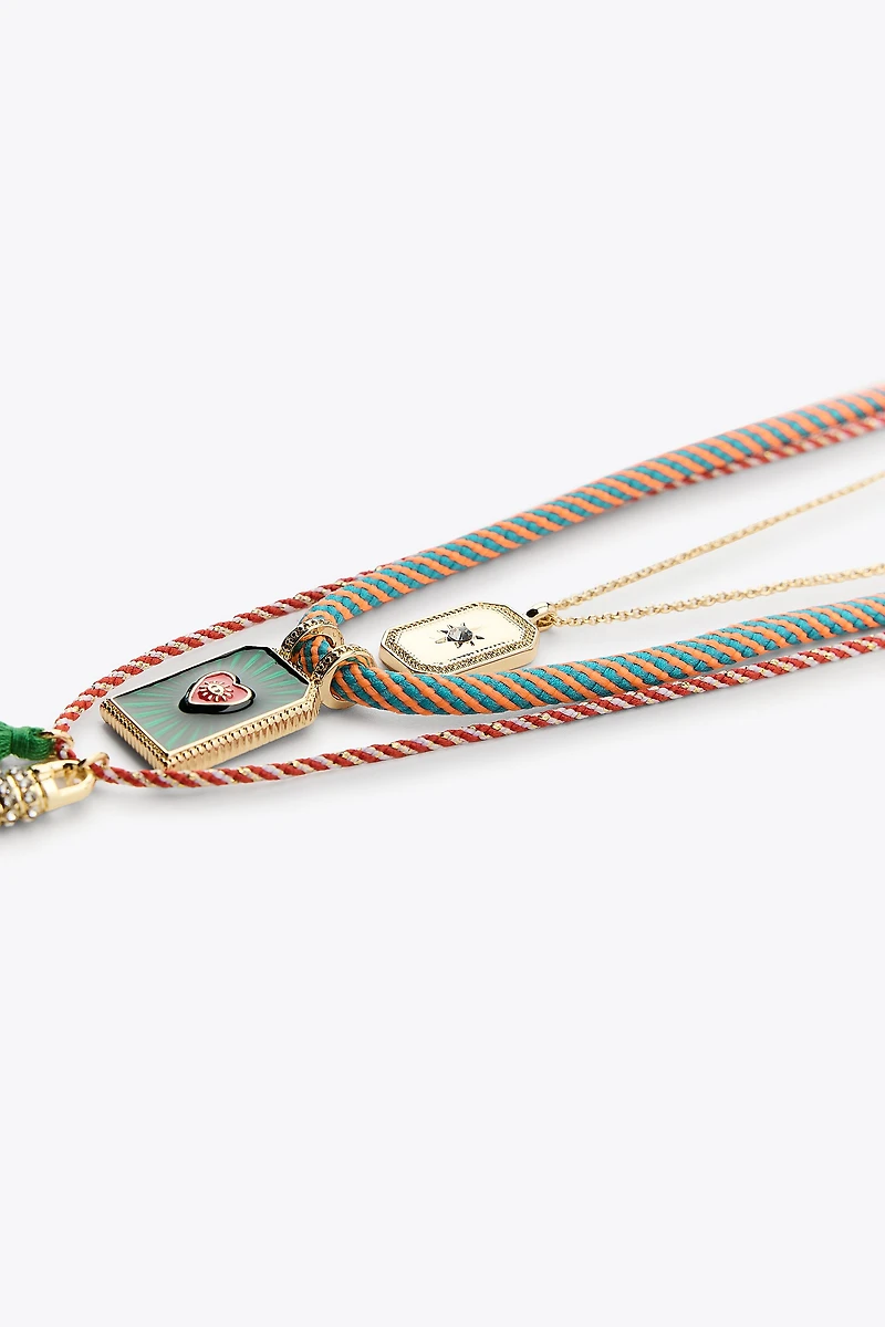 3-PACK OF CORD AND MEDALLION NECKLACES