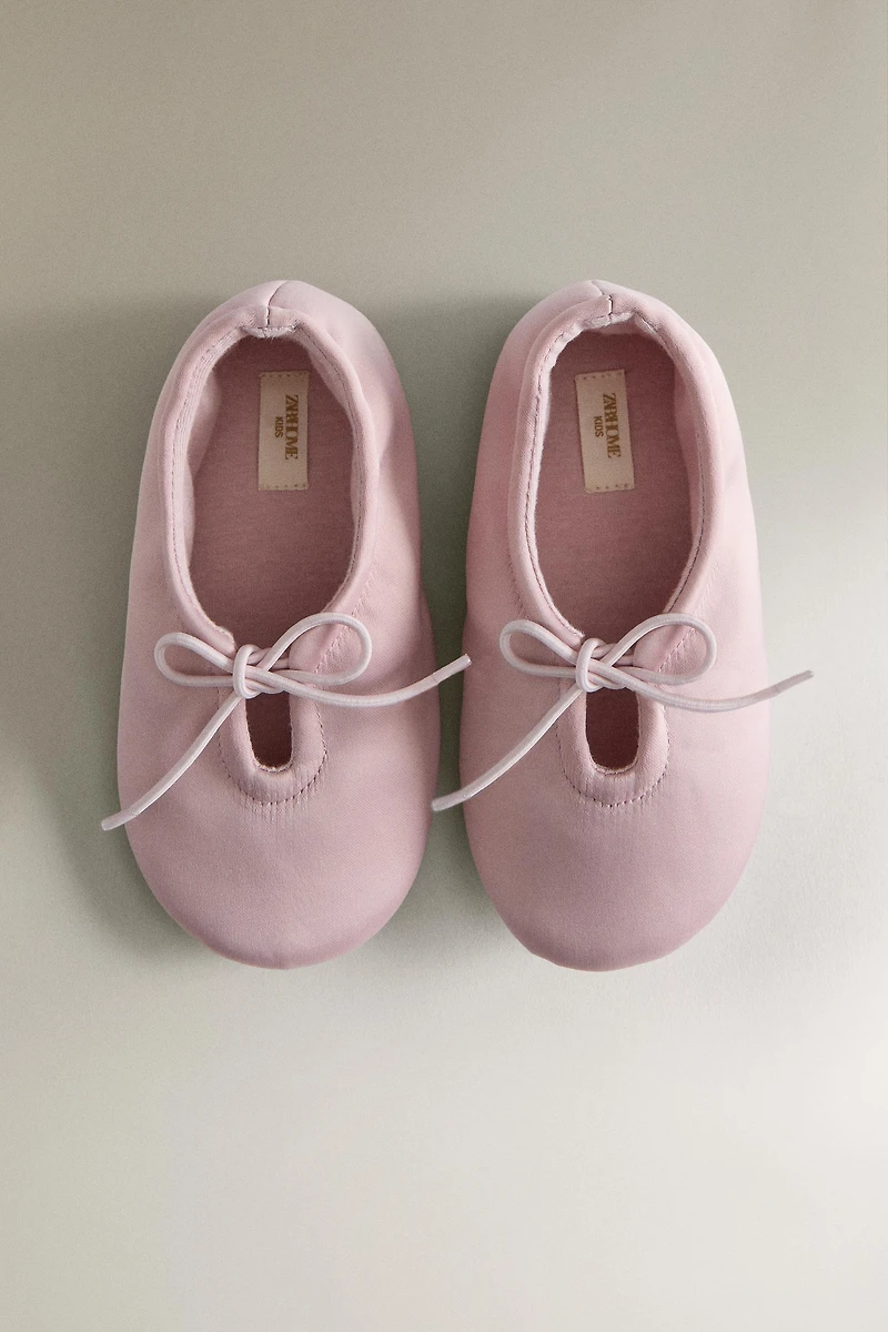 KIDS' SATEEN BALLET FLATS