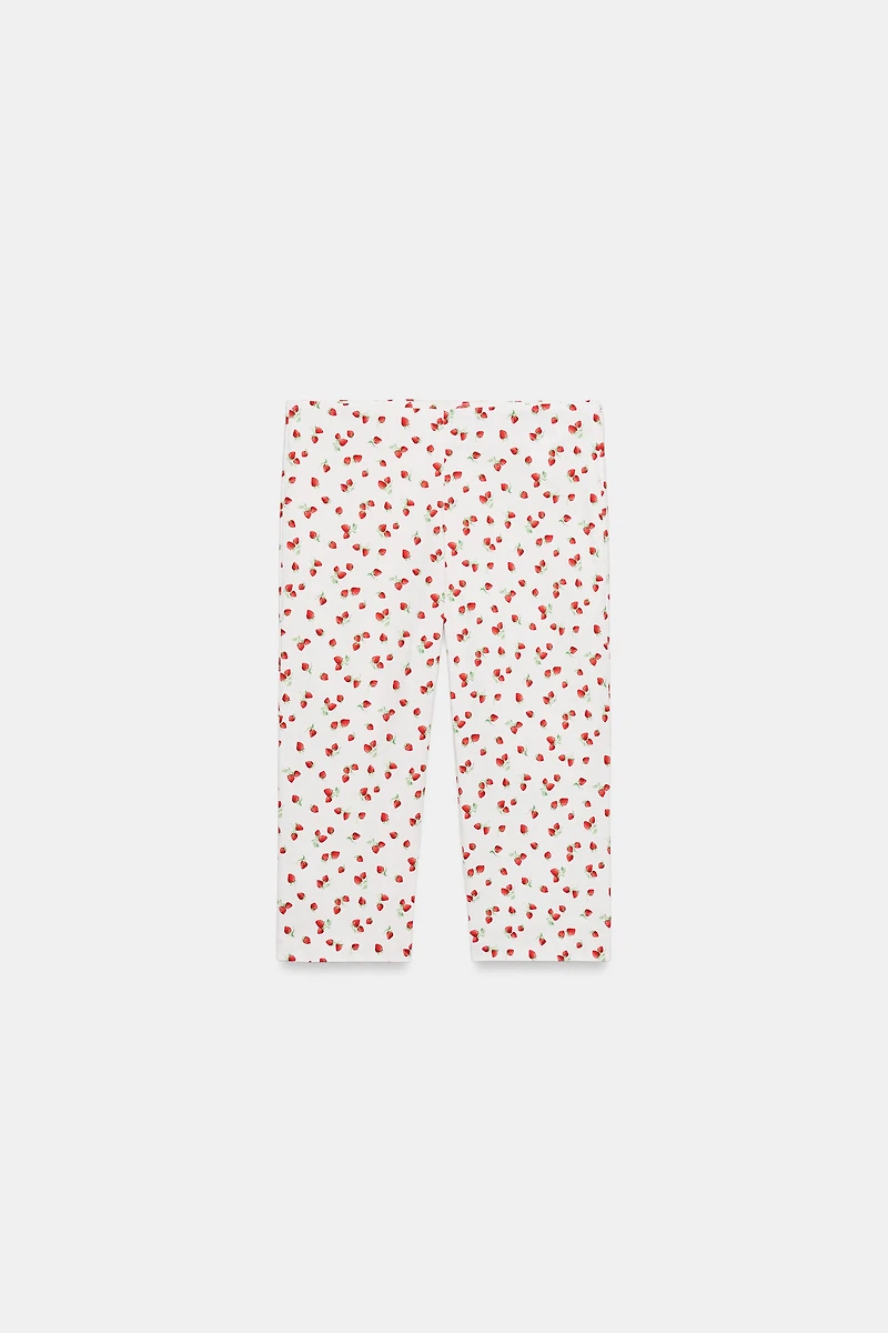 STRAWBERRY PRINT CAPRI PANTS
