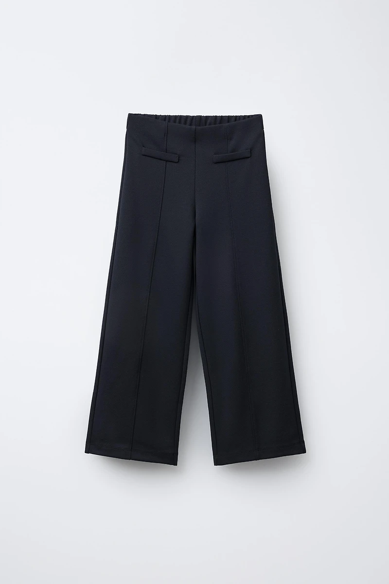 PANTALON WIDE LEG AVEC NERVURE