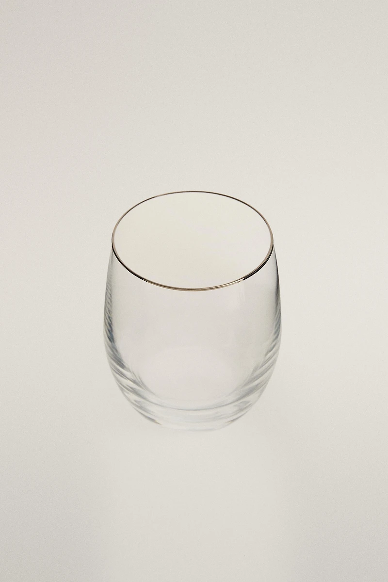 VERRE CRISTALLIN BORD ARGENTÉ