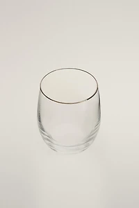 VERRE CRISTALLIN BORD ARGENTÉ
