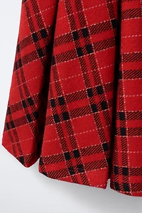 PLAID BOX PLEAT SKIRT