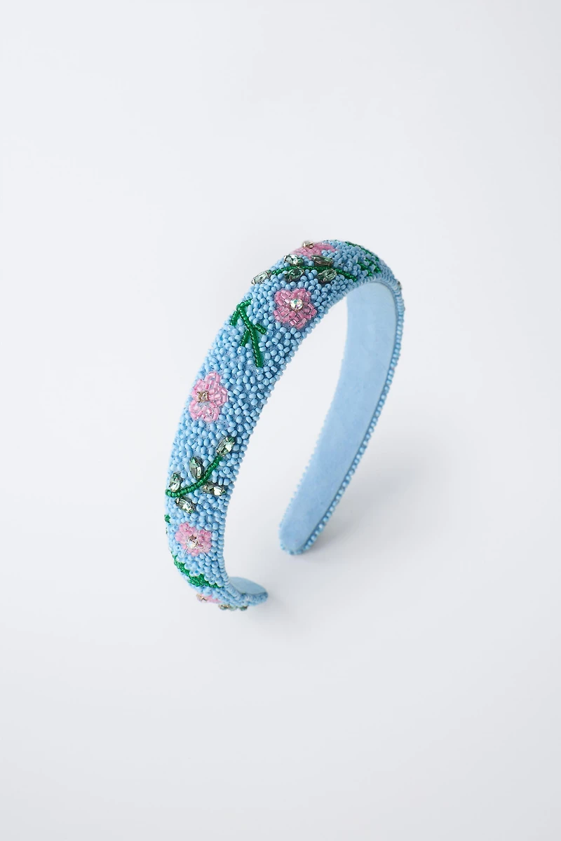 BEADED FLOWERS HEADBAND