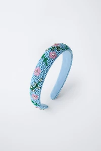 BEADED FLOWERS HEADBAND