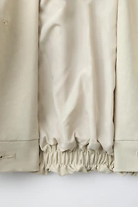 CROPPED ELASTIC HEM TRENCH COAT
