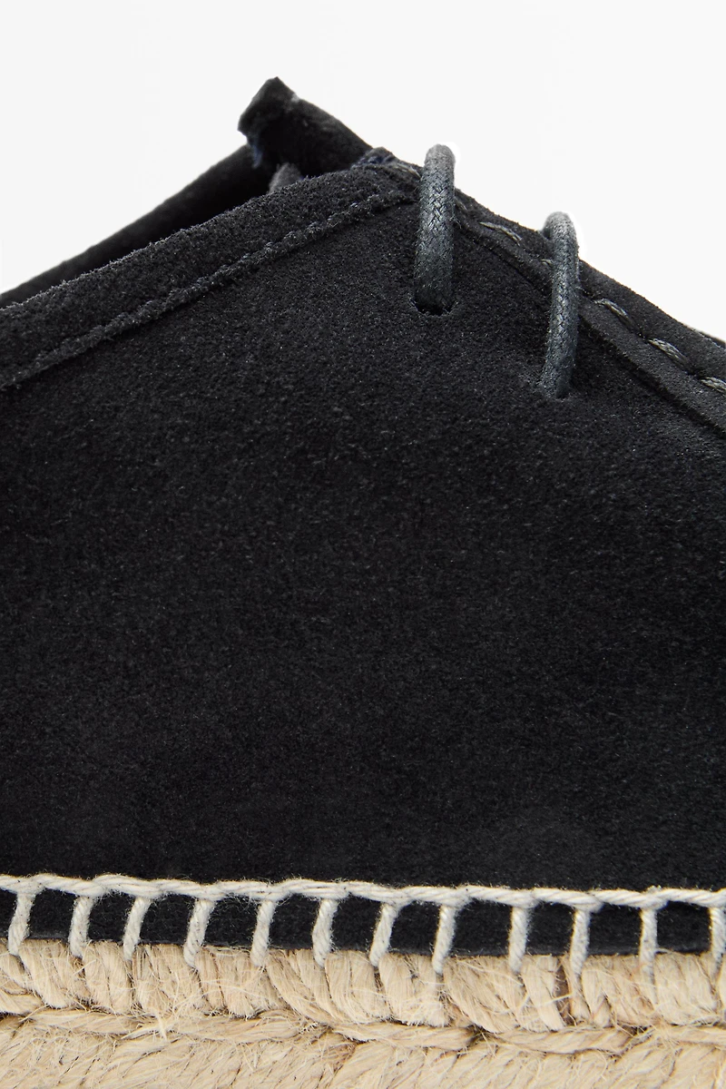 Chaussure jute ganse croûte de cuir