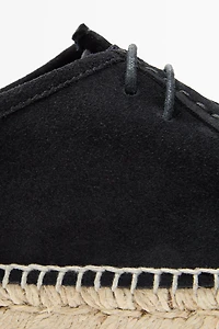 Chaussure jute ganse croûte de cuir