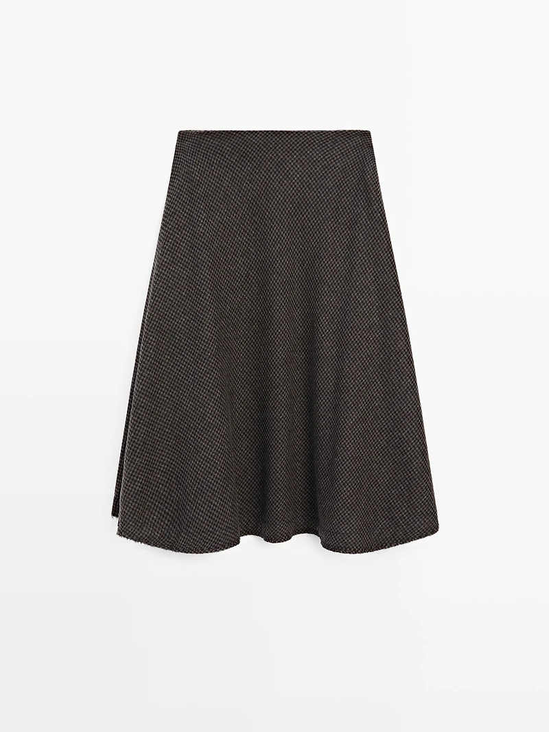 Jupe midi ample à carreaux vichy