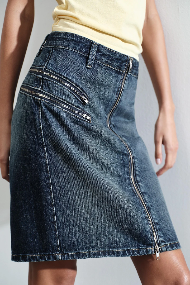 JUPE EN JEAN TRF ZIPS