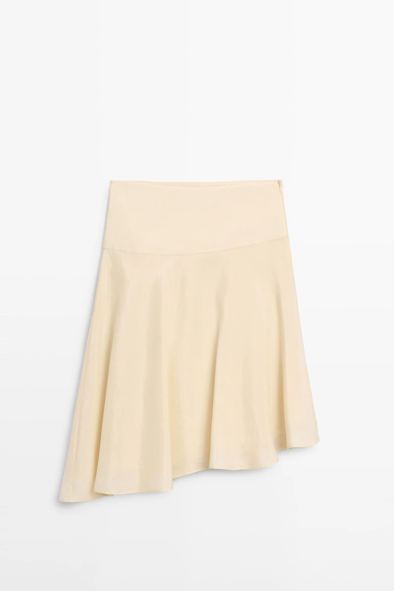 Jupe midi fluide asymétrique
