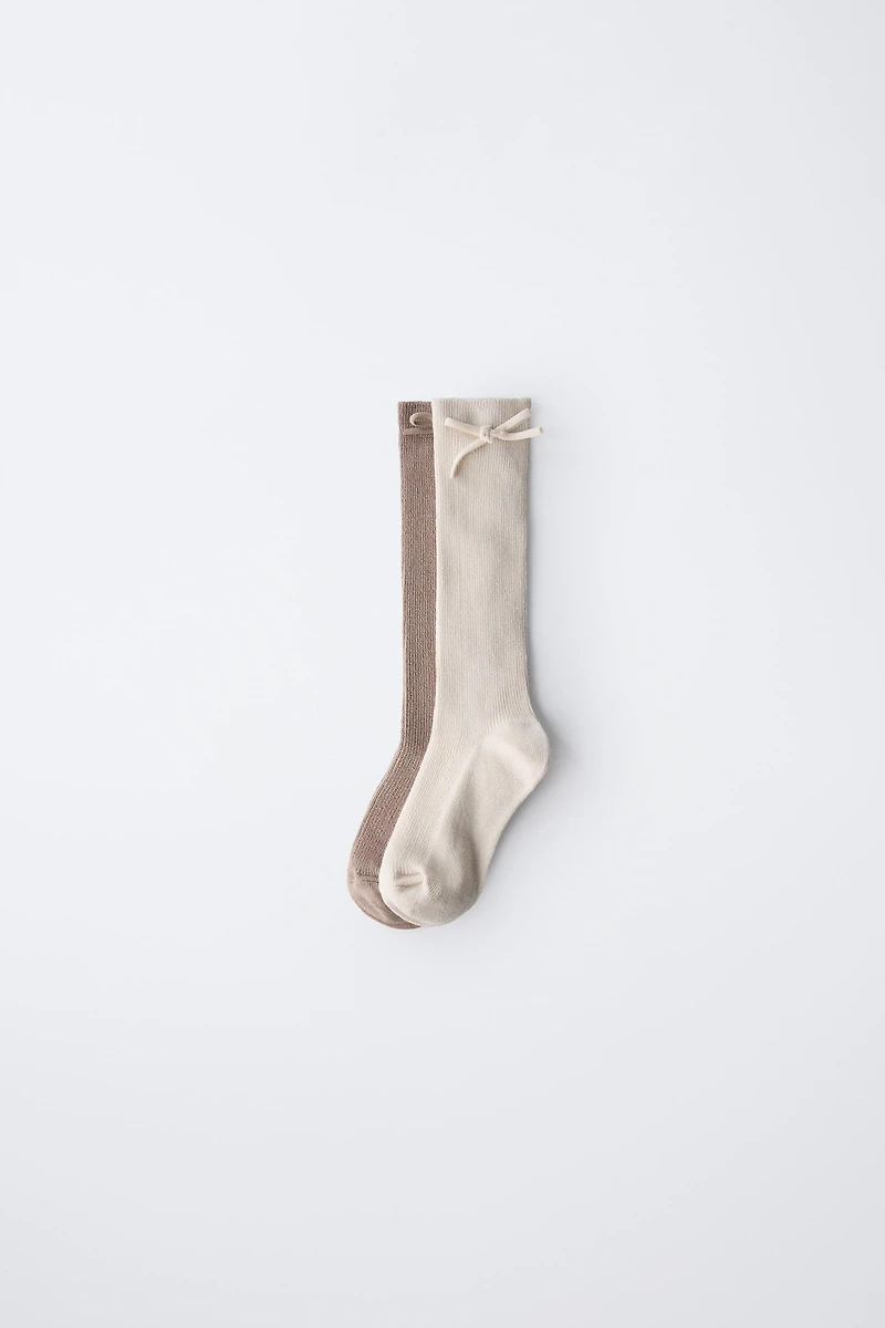 TWO-PACK OF HIGH SOCKS WITH BOW