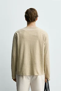 STRIPED JACQUARD LONG SLEEVE T-SHIRT