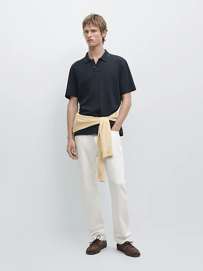 Polo manches courtes lin coton