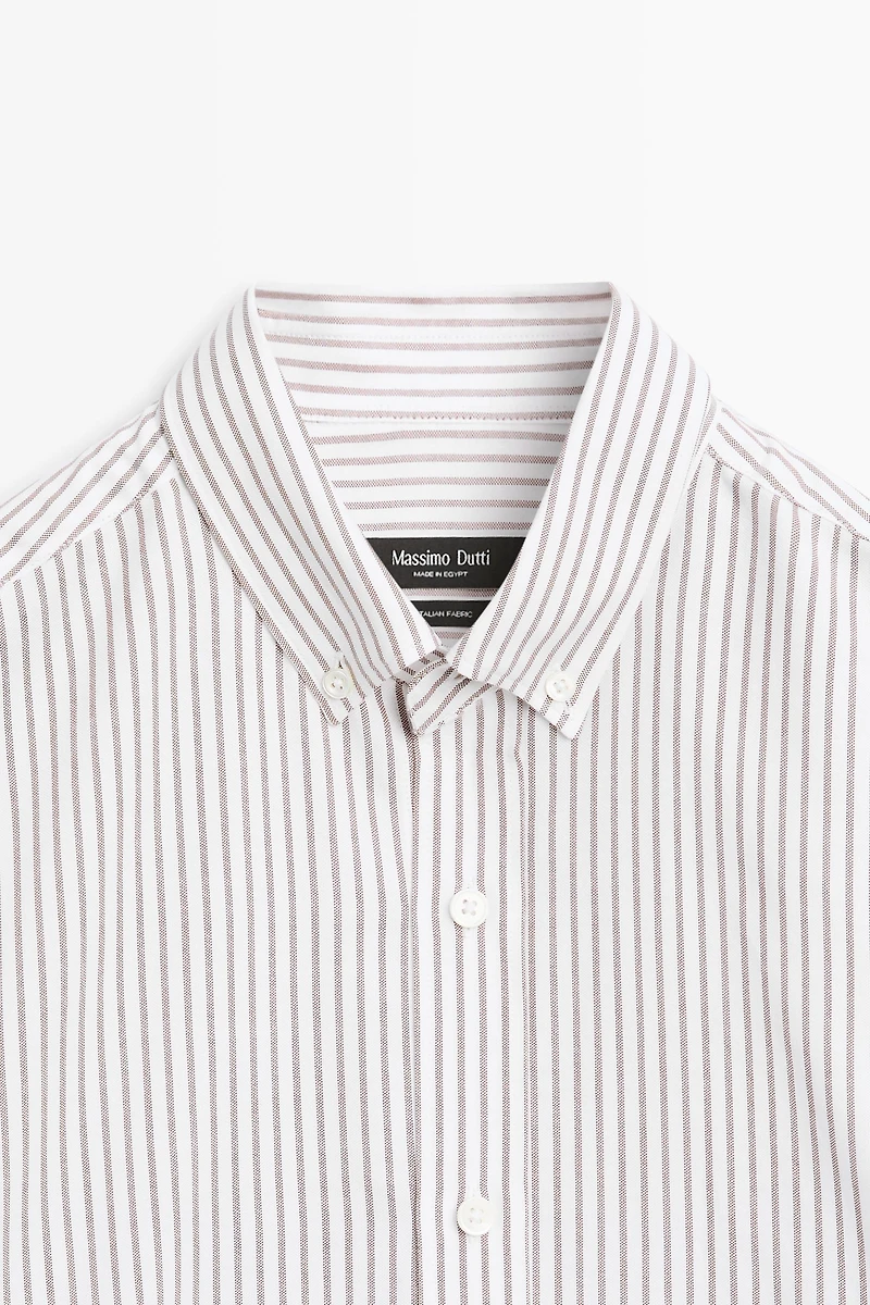 100% cotton regular fit striped shirt