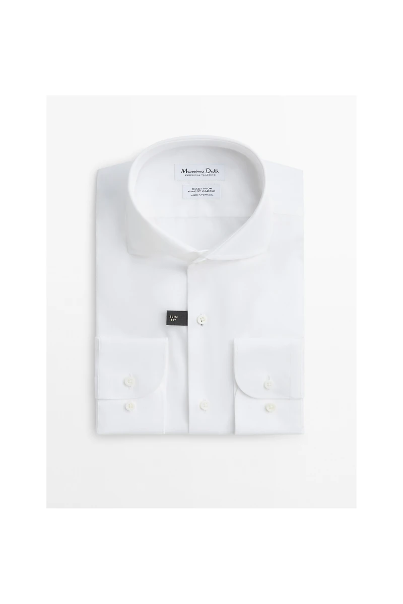 Slim fit easy iron poplin shirt
