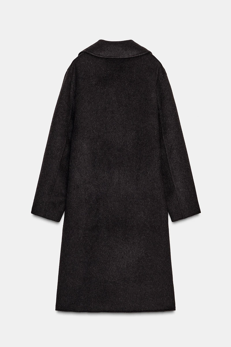 LONG DOUBLE-BREASTED WOOL COAT