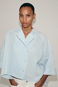 ZW COLLECTION ASYMMETRICAL STRIPED SHIRT