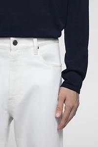 Straight-leg denim-effect trousers