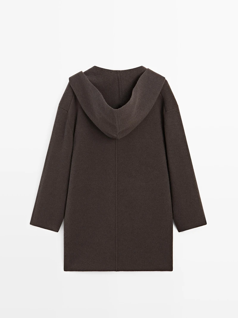 Veste longue à capuche écharpe