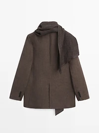 100% linen melange scarf blazer