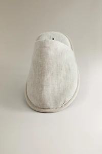 LINEN MULE SLIPPERS