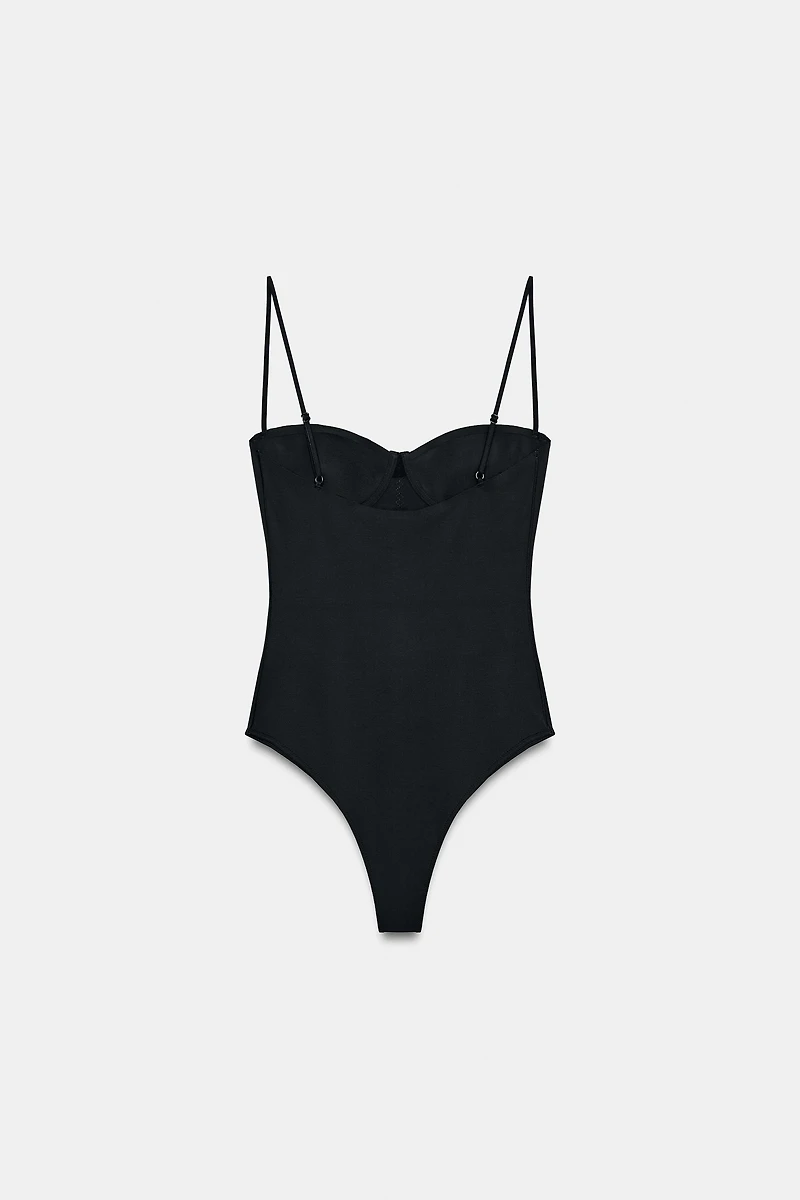 POLYAMIDE BLEND LACE BODYSUIT