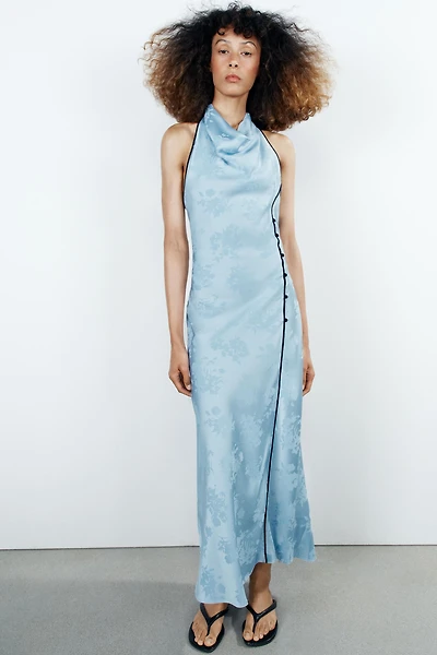 ROBE MIDI EN JACQUARD FLEURI
