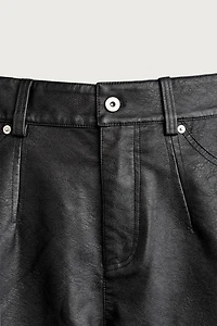 FAUX LEATHER RELAXED FIT SHORTS