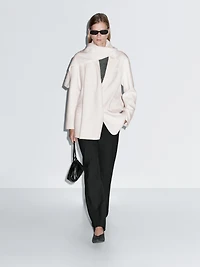 Blazer avec écharpe en laine mélangée